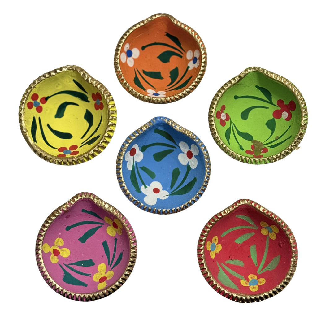 Hand-Painted Terracotta Diyas