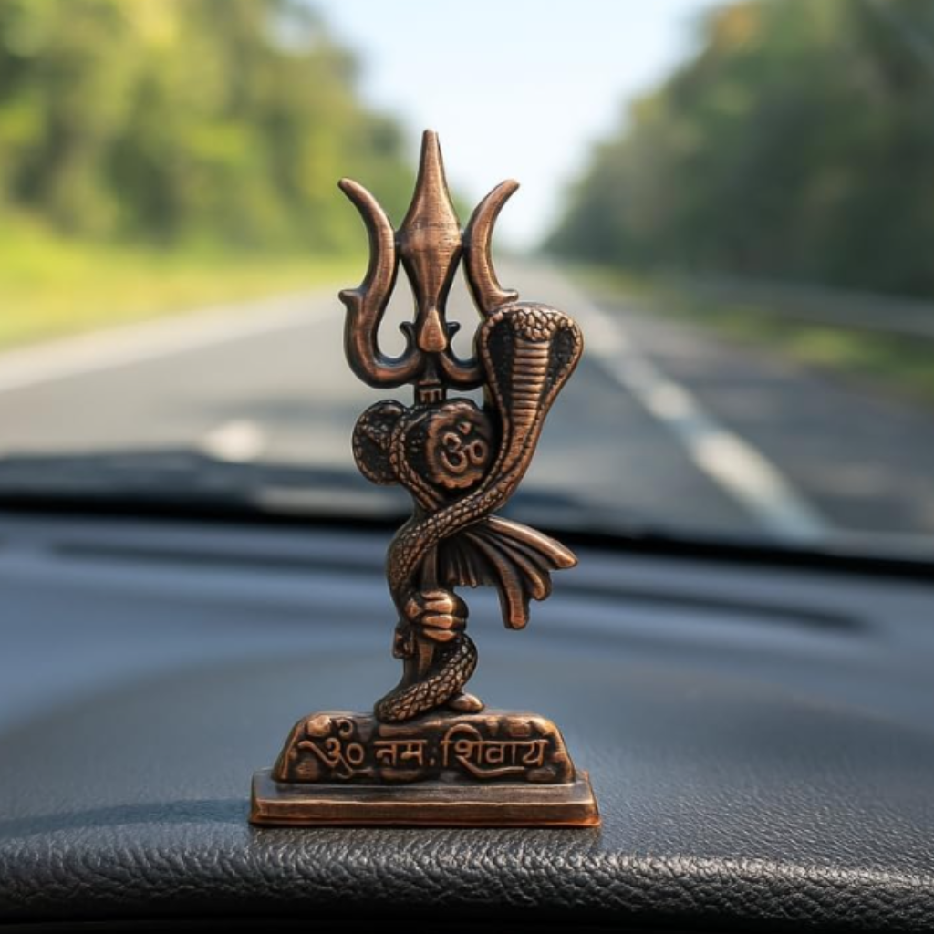 Buy Shiva Trishul Dashboard Idol Online | Metal Trishul for Protection