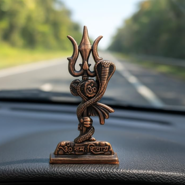 Buy Shiva Trishul Dashboard Idol Online | Metal Trishul for Protection
