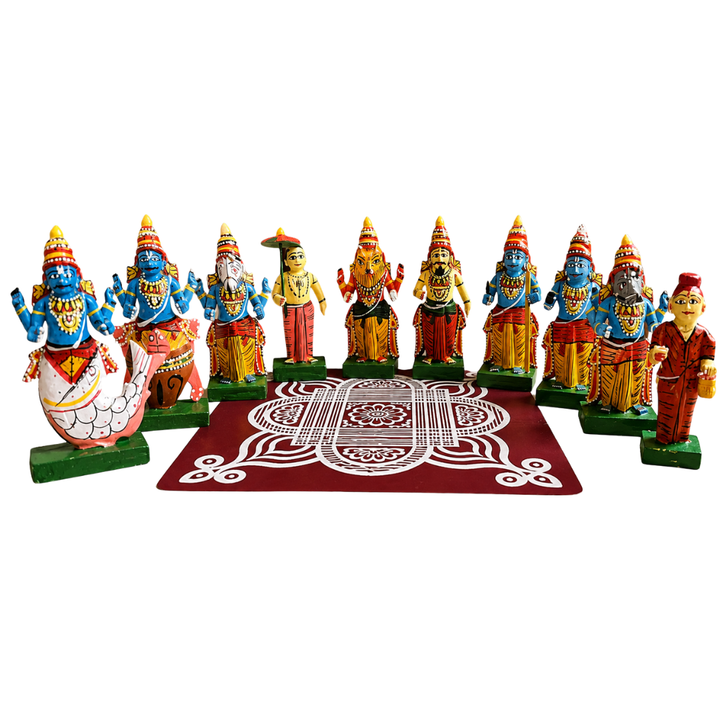 kondapalli Dasavatharam set (Small) - Kondapalli Toys