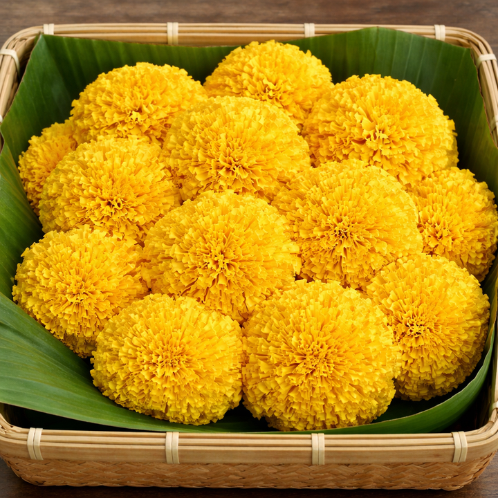 Fresh Marigold Flowers – Banthi Puvvu (Telugu) | Genda Phool (Hindi) | Saamanthi Poo (Tamil) | Marigold Flowers (English) – Pack