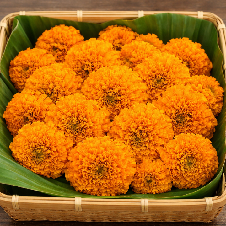 Fresh Marigold Flowers – Banthi Puvvu (Telugu) | Genda Phool (Hindi) | Saamanthi Poo (Tamil) | Marigold Flowers (English) – Pack