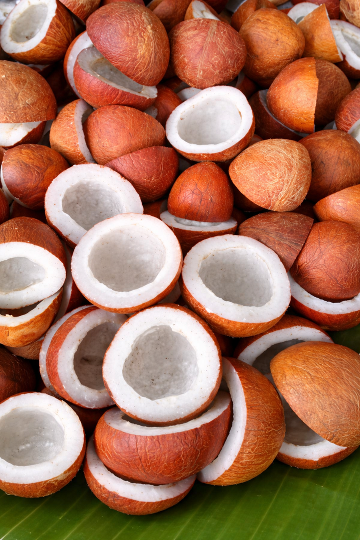 కొబ్బరి కుడకలు (Kobbari Kudakalu) | सूखा नारियल टुकड़ा (Sukha Nariyal Tukda) | உலர் தேங்காய் துண்டு (Ular Thengai Thundu) | Dried Coconut Half Cut (Copra) – 100g Pack