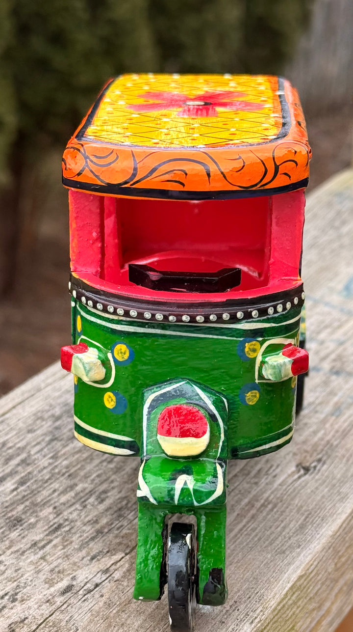 Indian Wooden Tuk Tuk Auto Rickshaw