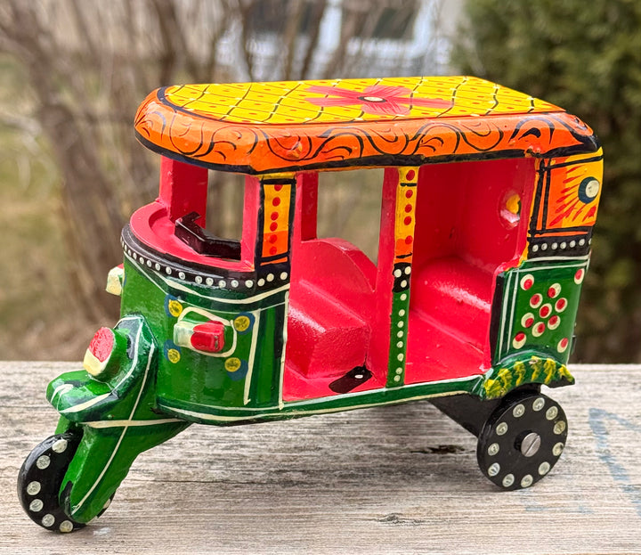 Indian Wooden Tuk Tuk Auto Rickshaw
