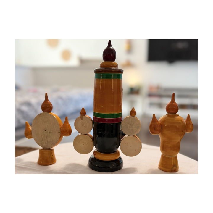Lord Venkateswara Balaji Wooden Idol Set with Shanku & Chakra